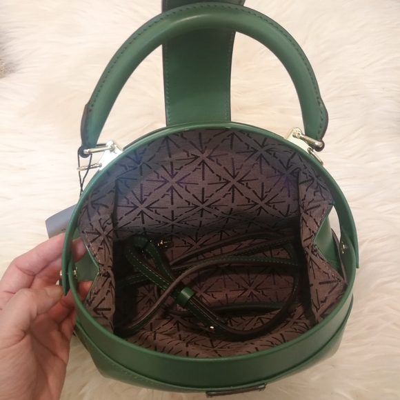 Jade green demi top handle leather handbag - Picture 4 of 7